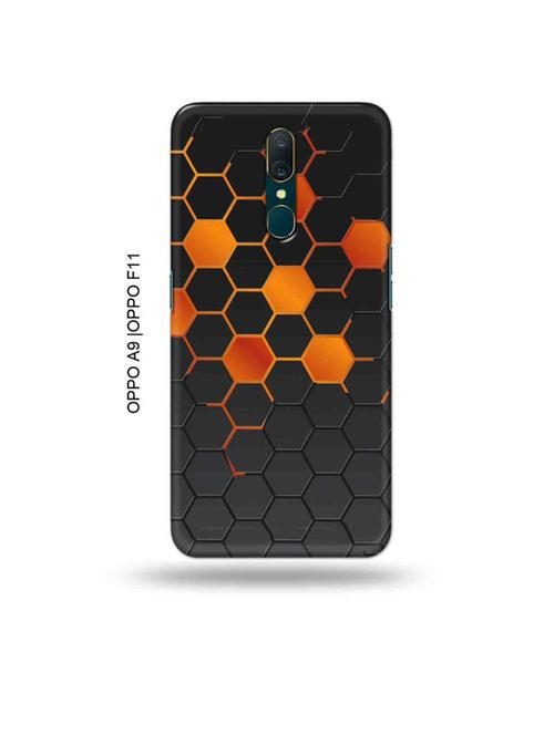 tweakymod designer printed hard case | orange honey combs back cover compatible with oppo a9, oppo f11 - 19015053 - Very Small Image - 1