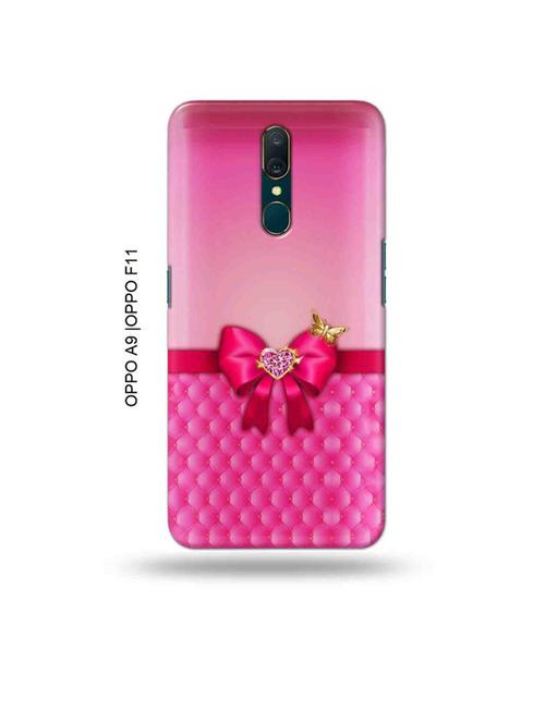 tweakymod designer printed hard case | pink bow back cover compatible with oppo a9, oppo f11 - 19015087 - Very Small Image - 1