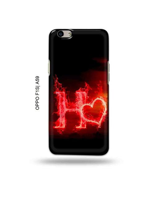 tweakymod designer printed hard case | fire heart letter h back cover compatible with oppo f1s, oppo a59 - 19015257 - Very Small Image - 1
