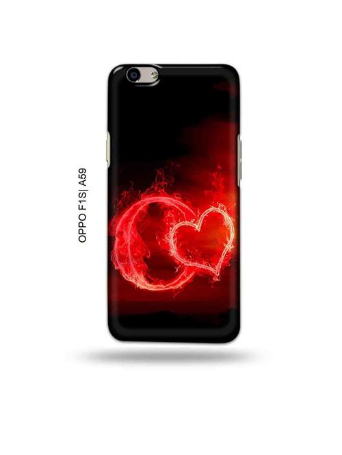 tweakymod designer printed hard case | fire heart letter o back cover compatible with oppo f1s, oppo a59 - 19015264 - Very Small Image - 1