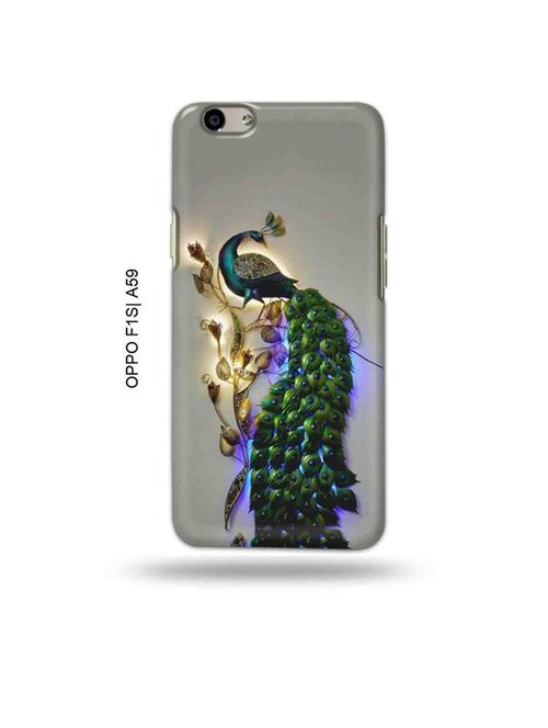tweakymod designer printed hard case | peacock back cover compatible with oppo f1s, oppo a59 - 19015387 - Very Small Image - 1