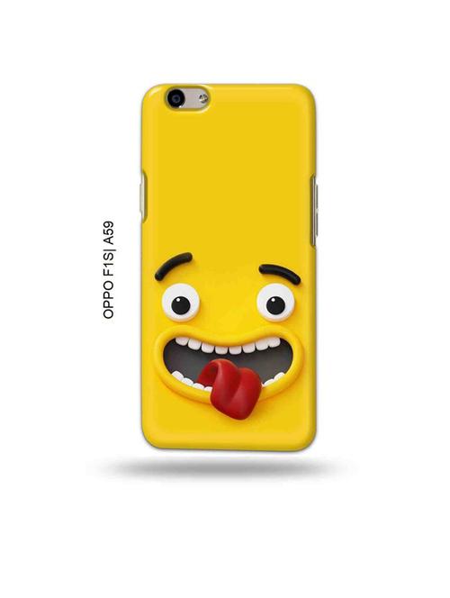 tweakymod designer printed hard case | wink face yellow back cover compatible with oppo f1s, oppo a59 - 19015526 - Very Small Image - 1