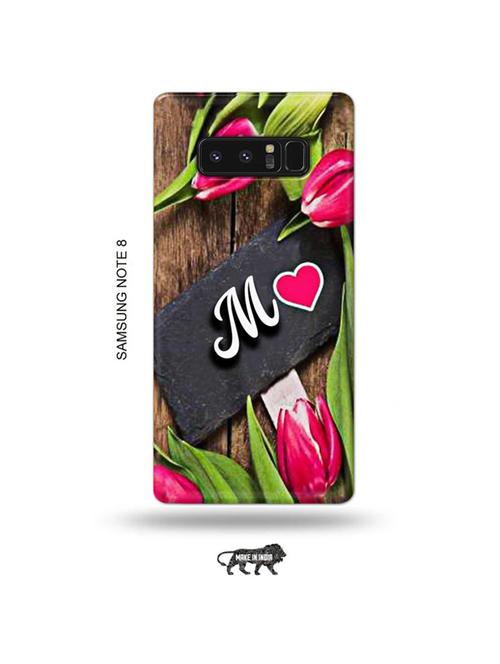 tweakymod designer printed hard case | flower letter m back cover compatible with samsung note 8 - 19016272 - Very Small Image - 1