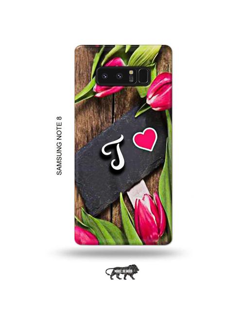 tweakymod designer printed hard case | flower letter t back cover compatible with samsung note 8 - 19016279 - Very Small Image - 1