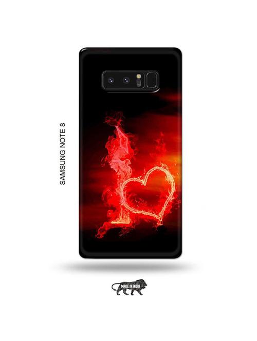 tweakymod designer printed hard case | fire heart letter i back cover compatible with samsung note 8 - 19016296 - Very Small Image - 1