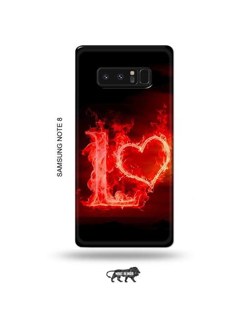 tweakymod designer printed hard case | fire heart letter l back cover compatible with samsung note 8 - 19016299 - Very Small Image - 1