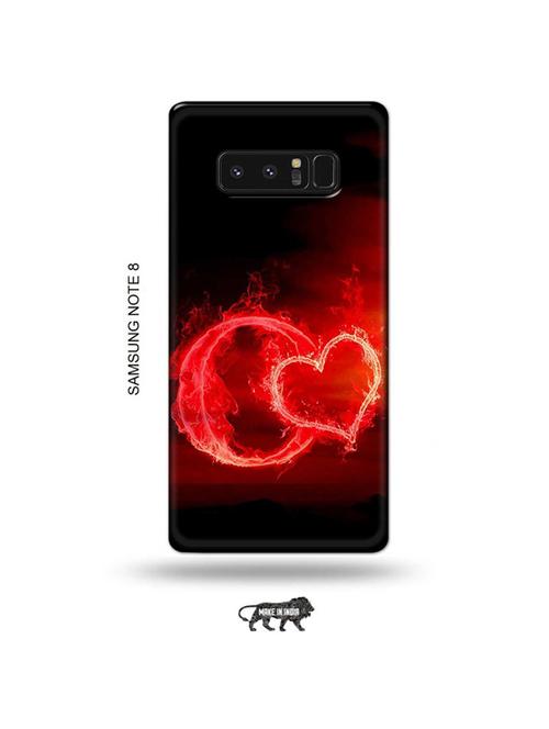 tweakymod designer printed hard case | fire heart letter o back cover compatible with samsung note 8 - 19016302 - Very Small Image - 1