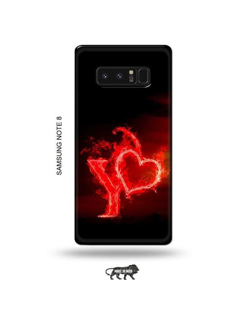 tweakymod designer printed hard case | fire heart letter y back cover compatible with samsung note 8 - 19016312 - Very Small Image - 1