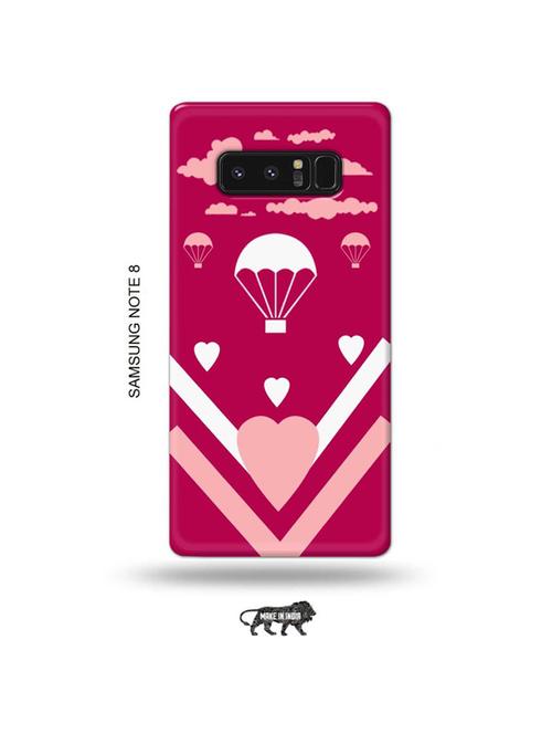 tweakymod designer printed hard case | parachute love back cover compatible with samsung note 8 - 19016361 - Very Small Image - 1