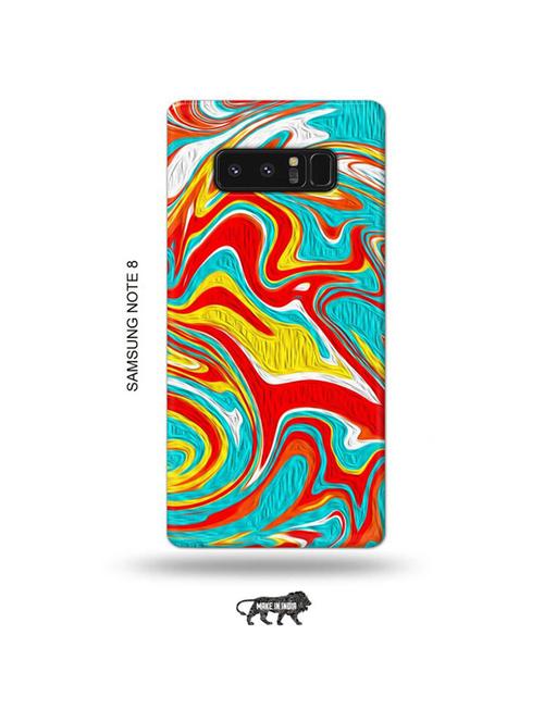 tweakymod designer printed hard case | messy red yellow back cover compatible with samsung note 8 - 19016410 - Very Small Image - 1
