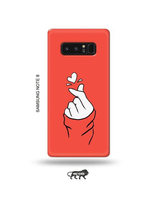 tweakymod designer printed hard case | korean heart gesture pink back cover compatible with samsung note 8 - 19016539 - Very Small Image - 1