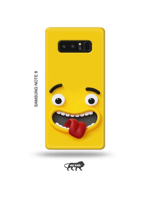 tweakymod designer printed hard case | wink face yellow back cover compatible with samsung note 8 - 19016564 - Very Small Image - 1