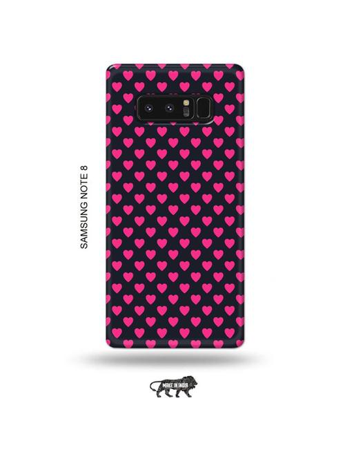 tweakymod designer printed hard case | pink hearts back cover compatible with samsung note 8 - 19016662 - Very Small Image - 1