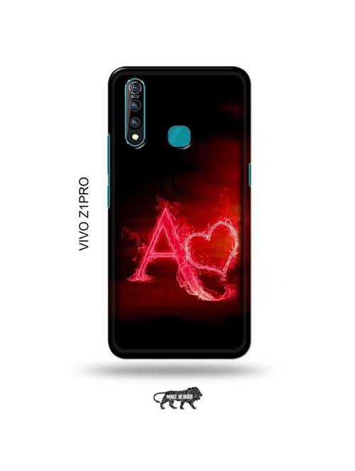 tweakymod designer printed hard case | fire heart letter a back cover compatible with vivo z1 pro - 19016807 - Very Small Image - 1