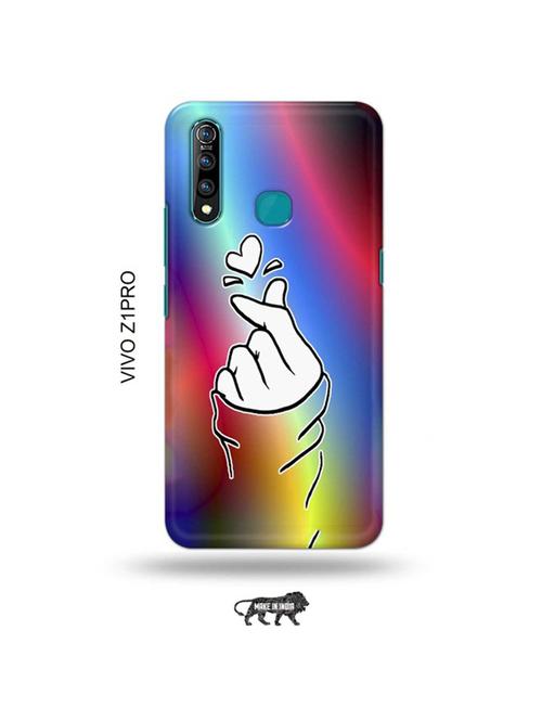 korean heart gesture multicolour back cover compatible with vivo z1 pro - 19017056 - Very Small Image - 1