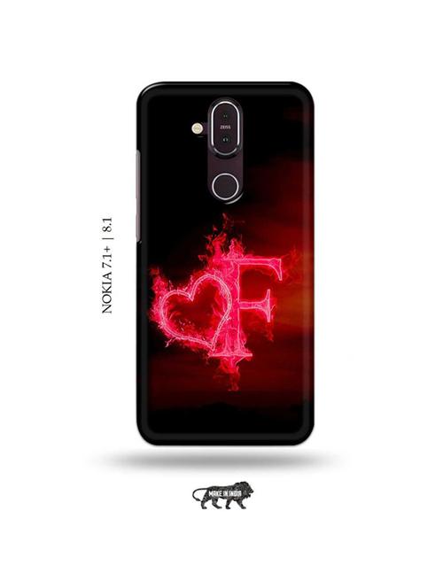 fire heart letter f back cover compatible with nokia 7.1 plus, nokia 8.1 - 19017850 - Very Small Image - 1