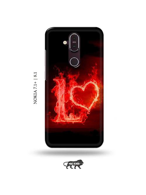 fire heart letter l back cover compatible with nokia 7.1 plus, nokia 8.1 - 19017856 - Very Small Image - 1