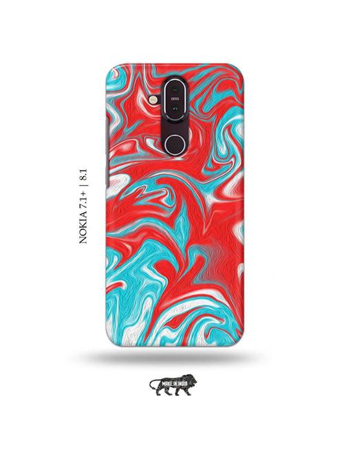 tweakymod designer printed hard case | messy blue red back cover compatible with nokia 7.1 plus, nokia 8.1 - 19017966 - Very Small Image - 1