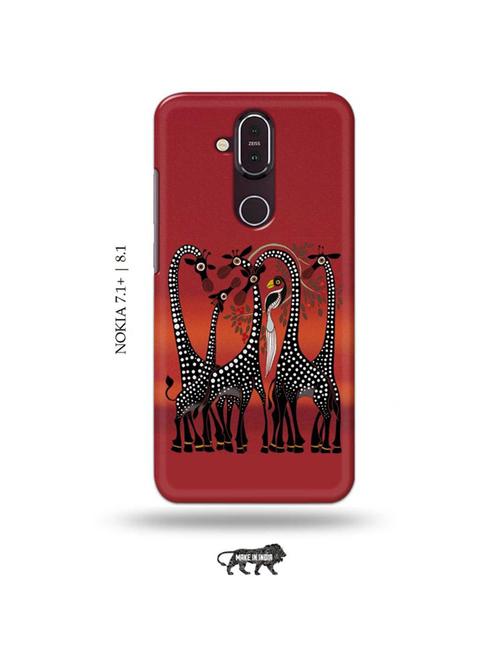 kalankari giraffe back cover compatible with nokia 7.1 plus, nokia 8.1 - 19017989 - Very Small Image - 1
