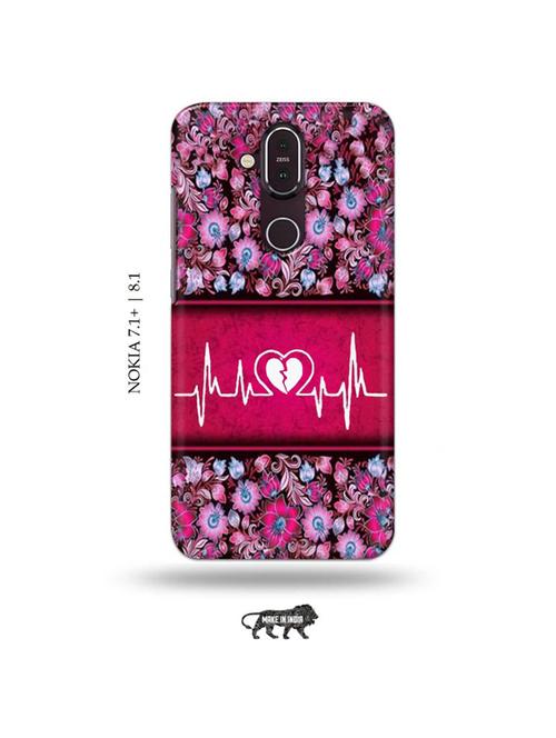 heart ecg back cover compatible with nokia 7.1 plus, nokia 8.1 - 19018054 - Very Small Image - 1