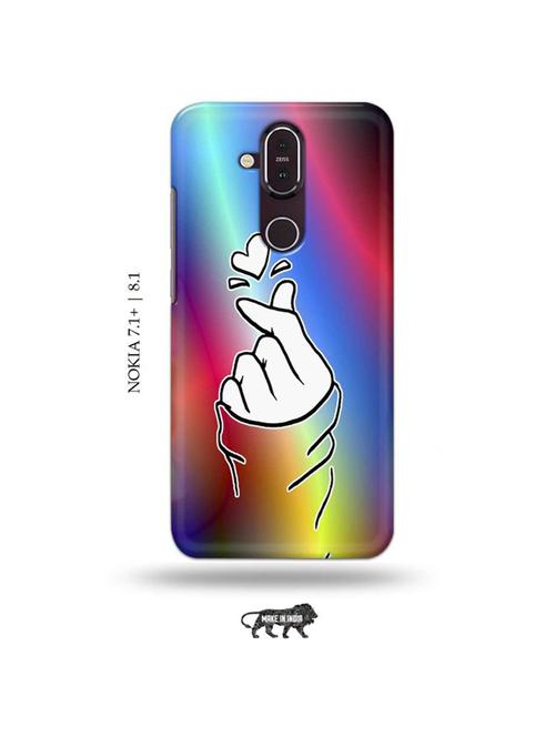 korean heart gesture multicolour back cover compatible with nokia 7.1 plus, nokia 8.1 - 19018094 - Very Small Image - 1