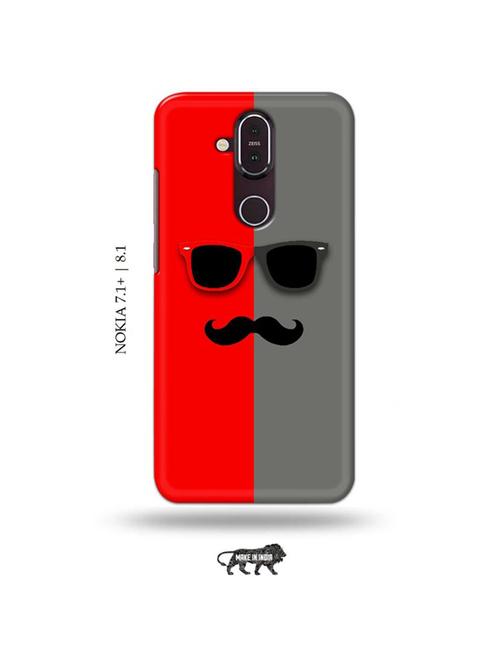 hipster red back cover compatible with nokia 7.1 plus, nokia 8.1 - 19018106 - Very Small Image - 1