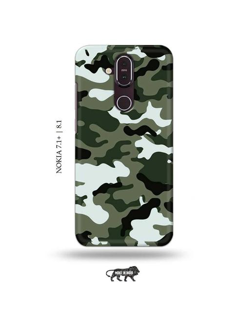 camouflage green back cover compatible with nokia 7.1 plus, nokia 8.1 - 19018184 - Very Small Image - 1