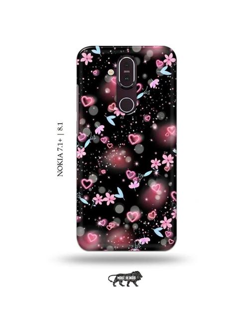 flower and hearts back cover compatible with nokia 7.1 plus, nokia 8.1 - 19018236 - Very Small Image - 1