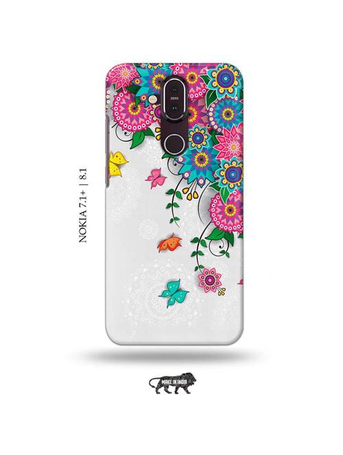 flowers back cover compatible with nokia 7.1 plus, nokia 8.1 - 19018257 - Very Small Image - 1
