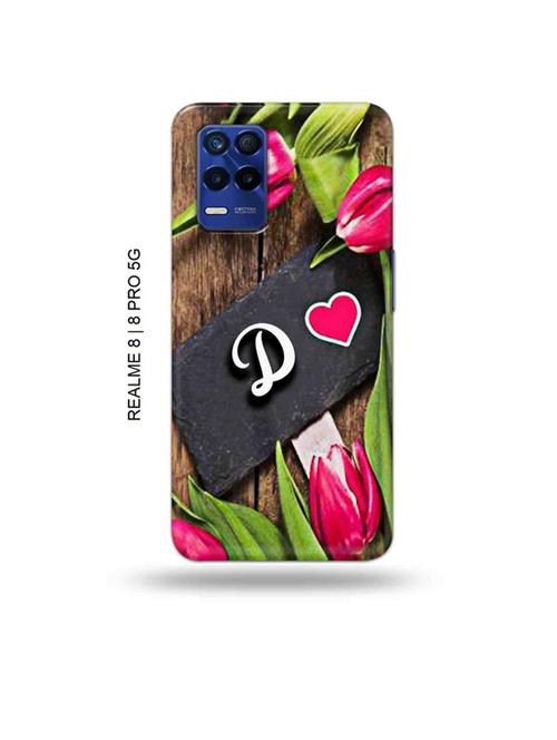 flower letter d back cover compatible with realme 8, realme 8 pro - 19018339 - Very Small Image - 1
