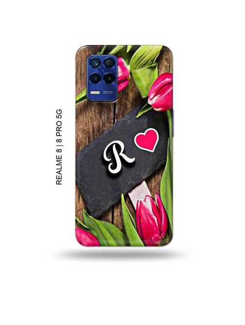 flower letter r back cover compatible with realme 8, realme 8 pro - 19018353 - Very Small Image - 1