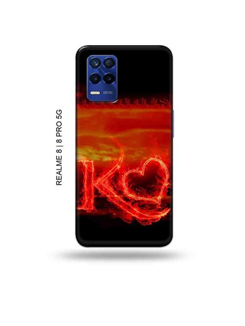 fire heart letter k back cover compatible with realme 8, realme 8 pro - 19018374 - Very Small Image - 1
