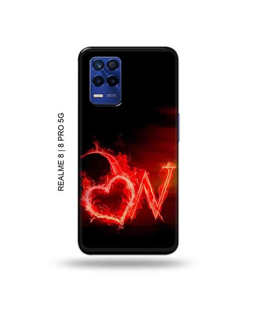 fire heart letter w back cover compatible with realme 8, realme 8 pro - 19018386 - Very Small Image - 1