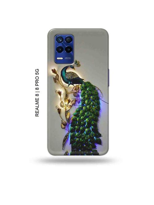 tweakymod designer printed hard case | peacock back cover compatible with realme 8, realme 8 pro - 19018501 - Very Small Image - 1