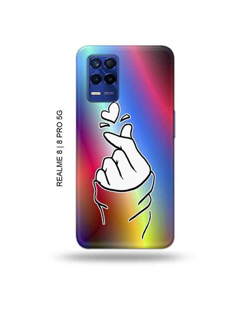 korean heart gesture multicolour back cover compatible with realme 8, realme 8 p - 19018613 - Very Small Image - 1