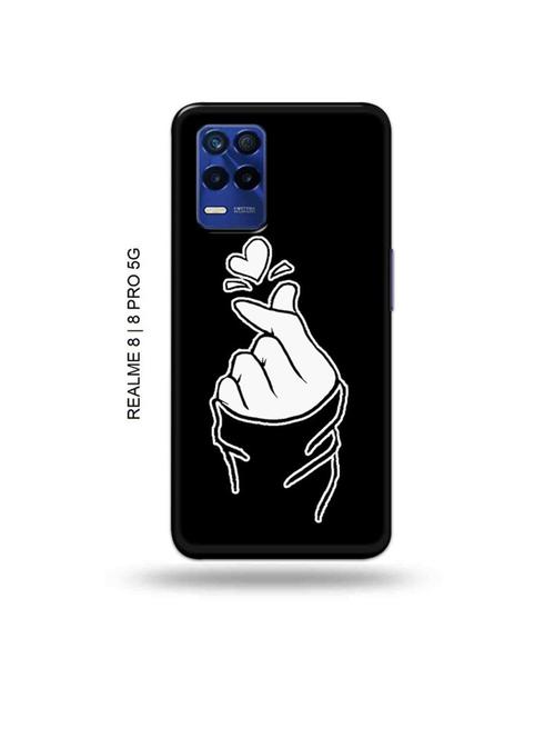 korean heart gesture black back cover compatible with realme 8, realme 8 pro - 19018614 - Very Small Image - 1