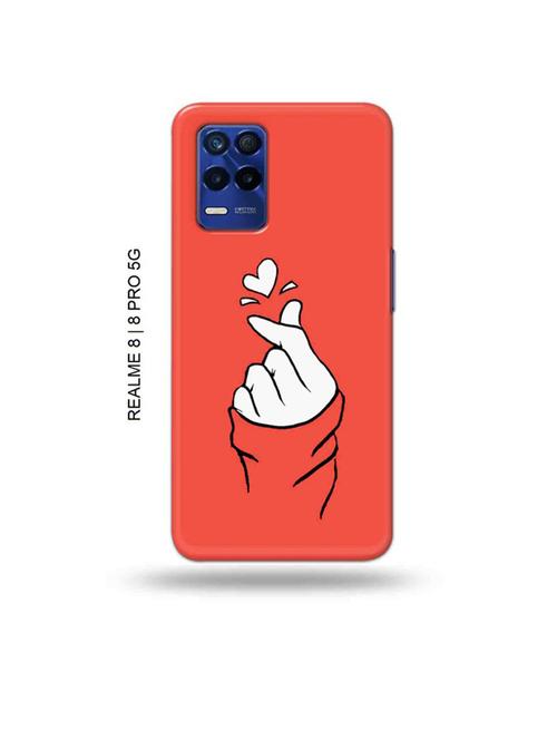 korean heart gesture pink back cover compatible with realme 8, realme 8 pro - 19018615 - Very Small Image - 1
