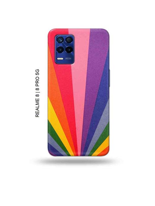 rainbow strips back cover compatible with realme 8, realme 8 pro - 19018653 - Very Small Image - 1
