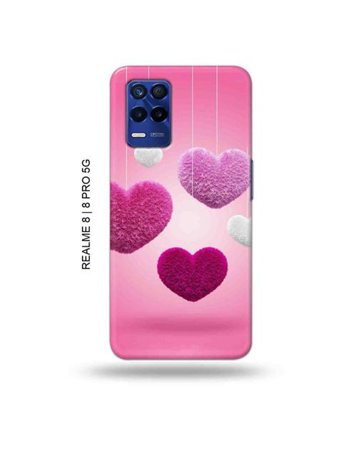 tweakymod designer printed hard case | pink hearts back cover compatible with realme 8, realme 8 pro - 19018762 - Very Small Image - 1