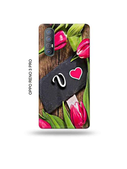 flower letter v back cover compatible with oppo reno 3 pro - 19019395 - Very Small Image - 1