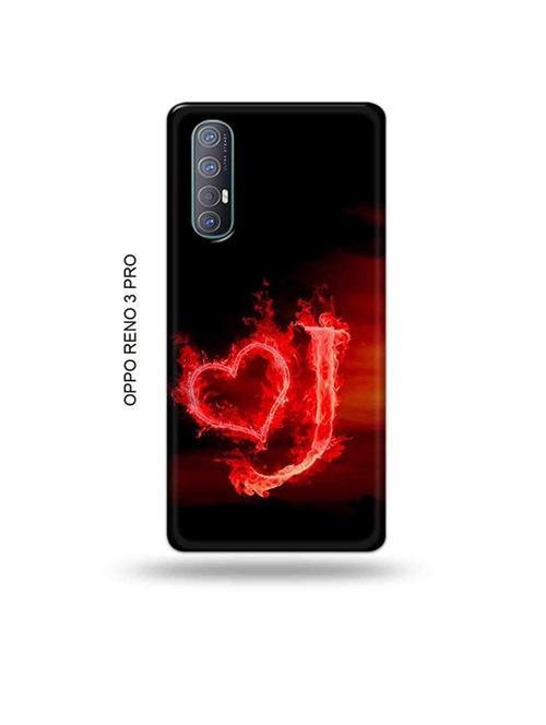 fire heart letter j back cover compatible with oppo reno 3 pro - 19019411 - Very Small Image - 1