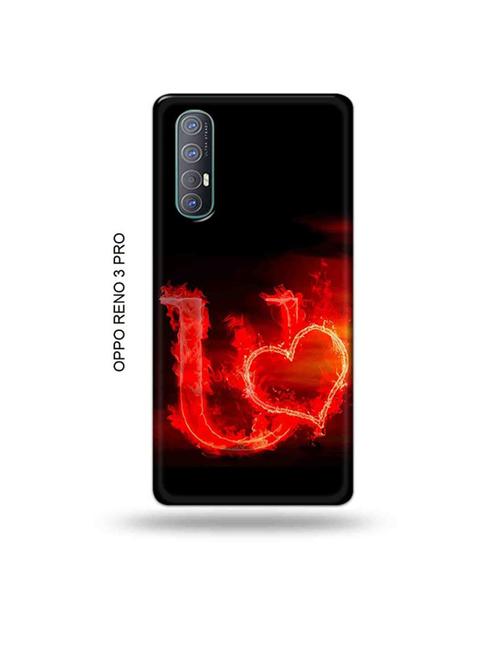 fire heart letter u back cover compatible with oppo reno 3 pro - 19019422 - Very Small Image - 1