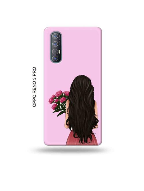 tweakymod designer printed hard case | girl with flowers back cover compatible with oppo reno 3 pro - 19019485 - Very Small Image - 1