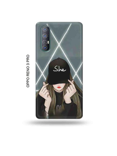 tweakymod designer printed hard case | she cap back cover compatible with oppo reno 3 pro - 19019487 - Very Small Image - 1