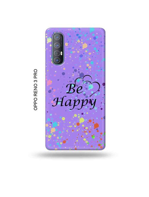 tweakymod designer printed hard case | be happy back cover compatible with oppo reno 3 pro - 19019591 - Very Small Image - 1