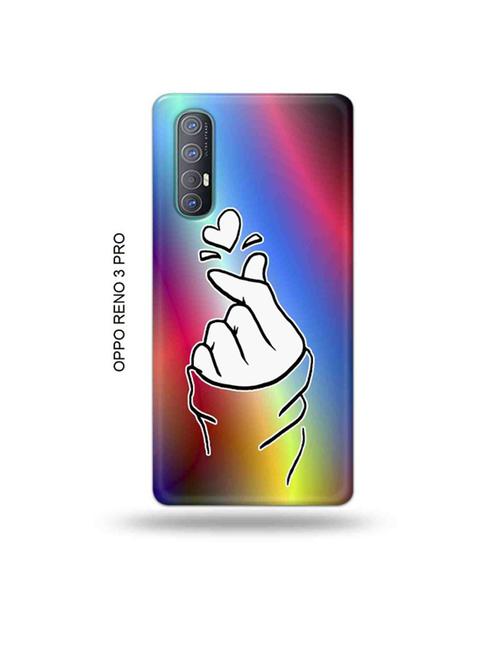 korean heart gesture multicolour back cover compatible with oppo reno 3 pro - 19019651 - Very Small Image - 1