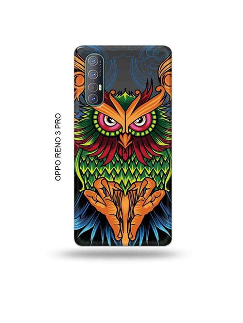 tweakymod designer printed hard case | colourful owl back cover compatible with oppo reno 3 pro - 19019674 - Very Small Image - 1