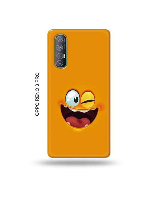 tweakymod designer printed hard case | funny face orange back cover compatible with oppo reno 3 pro - 19019685 - Very Small Image - 1