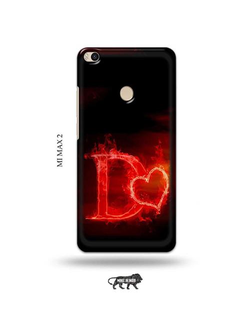 fire heart letter d back cover compatible with mi max 2 - 19020443 - Very Small Image - 1