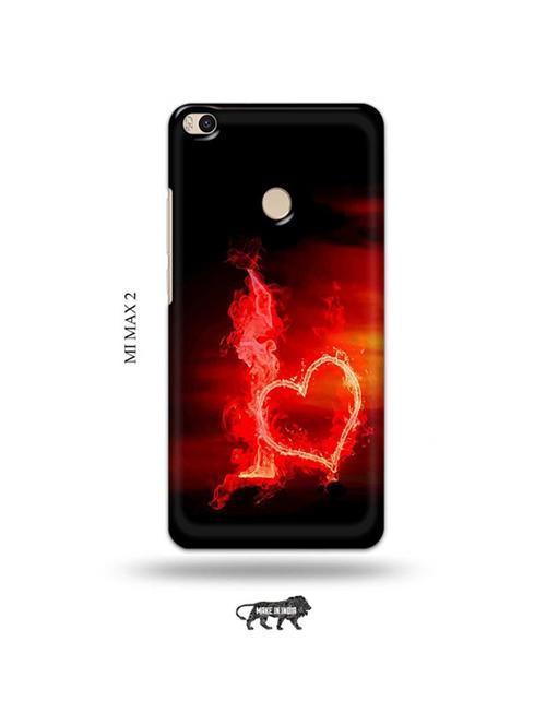 fire heart letter i back cover compatible with mi max 2 - 19020448 - Very Small Image - 1